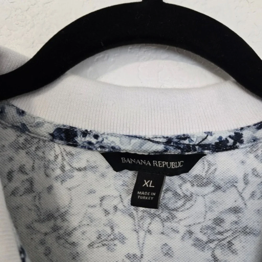 Banana Republic Floral Print‎ Polo Shirt Mens XL Short Sleeve